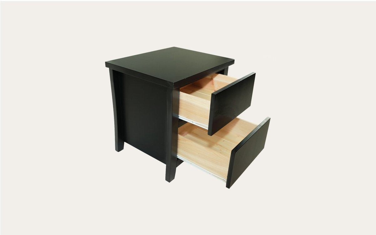 Paiden Black Bedside Table