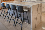 Rustic Barstool PU-Black / Brown / Cognac