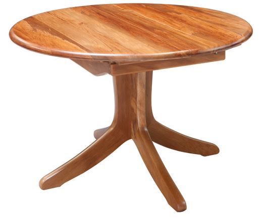 NZ Native RIMU  Round Single Pedestal Extension Table Verso 1200