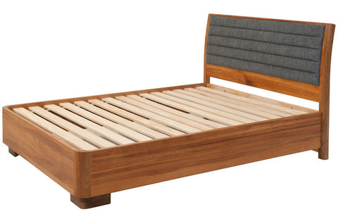 NZ Native RIMU Solaris Padded Panel Bedstead - Low Foot