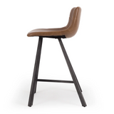 Rustic Barstool PU-Black / Brown / Cognac