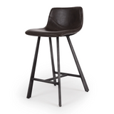 Rustic Barstool PU-Black / Brown / Cognac