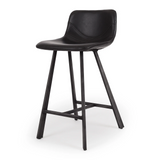 Rustic Barstool PU-Black / Brown / Cognac