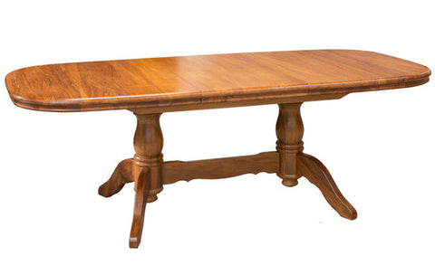 NZ Native Rimu Brunswick Double Pedestal Extension Dining Table 1900L-2600L