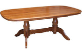 NZ Native Rimu Brunswick Laccatto Twin Pedestal Fixed Dining Table - 2400mm