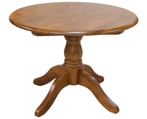 NZ Native Heart Rimu Brunswick Oslo Round Fixed Dining Table - 1070mm