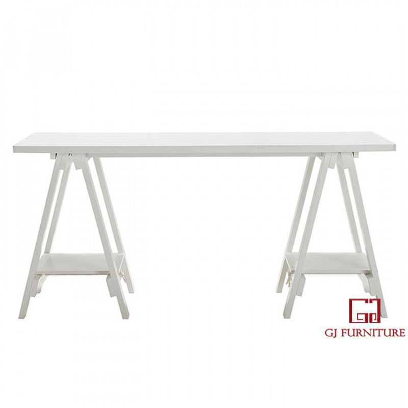 Trestle Desk White Desk [White]