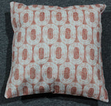 Cushion Green Orange-Purple-Green-Mauve Cushion with Inner