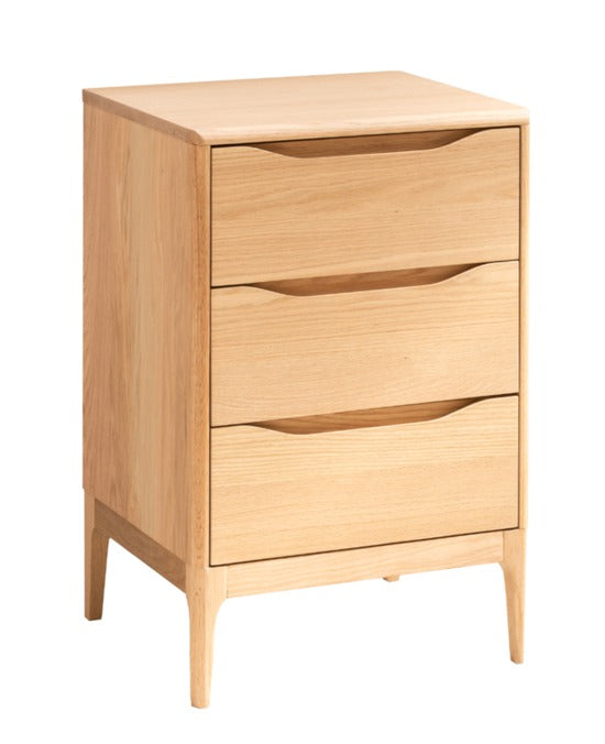 NZ Made Havelock Ash 3 Drawer Bedside