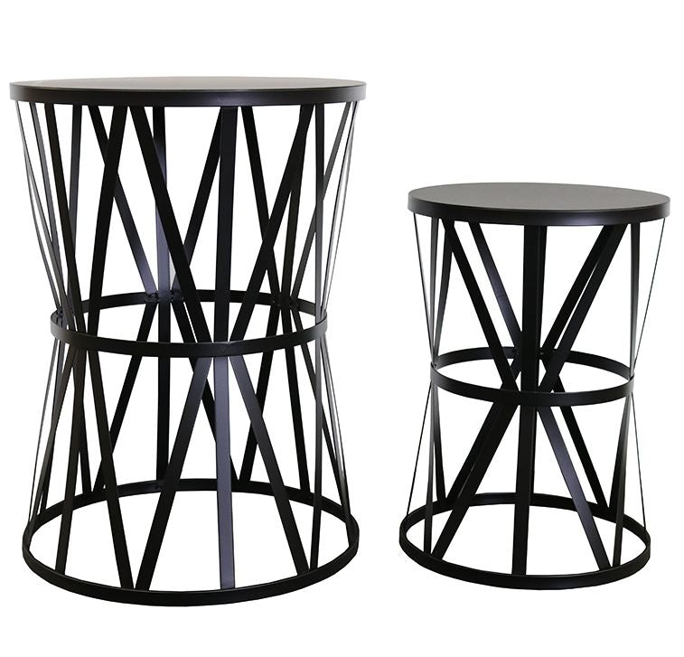 Karon Lamp Table Black Metal Side Table