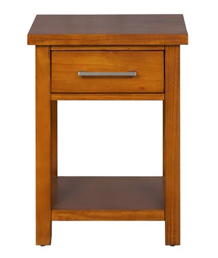 Maz Narrow Bedside Table 420mm Honey Rimu Colour Bedside