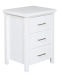 White Bedside Table 3-Drawer Maz Bedside Pine 500mm