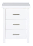 White Bedside Table 3-Drawer Maz Bedside Pine 500mm