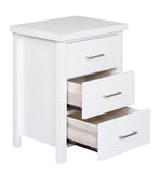 White Bedside Table 3-Drawer Maz Bedside Pine 500mm