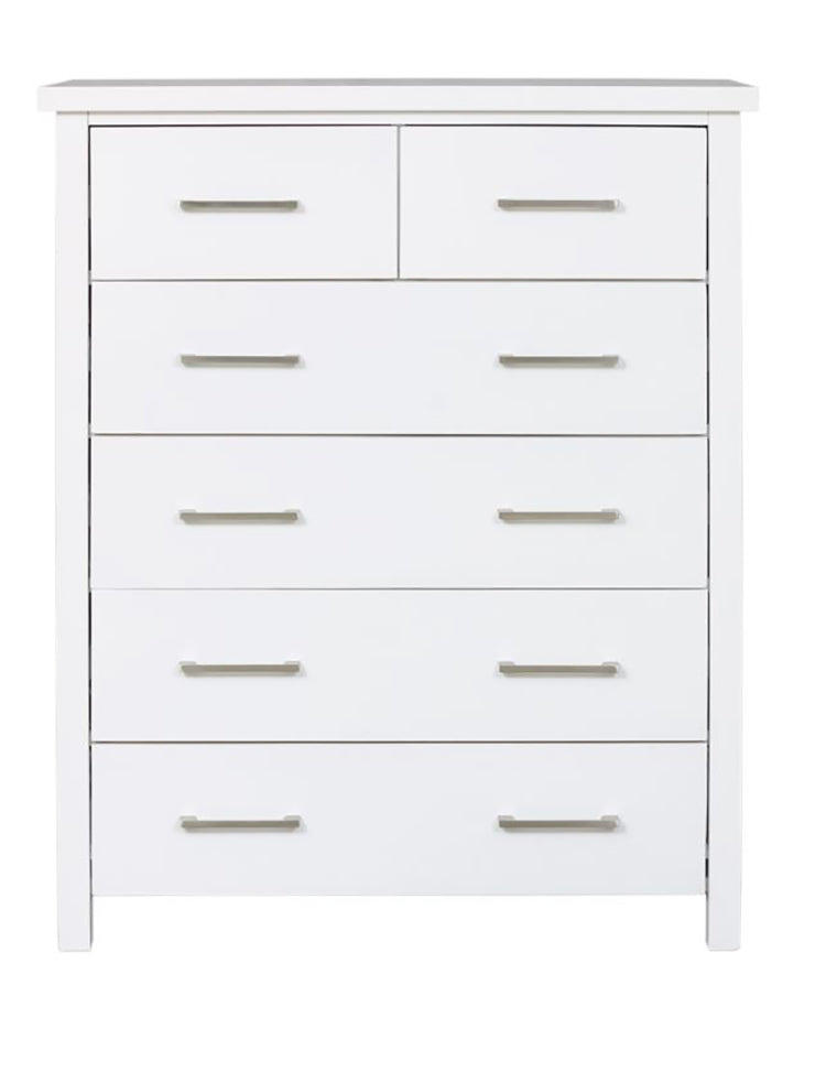 White Tallboy White Chest Drawer 6-Dr Maz