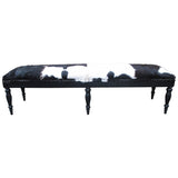 Peter Goat Skin Stool Black & White