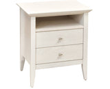 NZ Made Aria Ash 2 Drawer Open Shelf Bedside