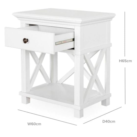 Sorrento Bedside Table Black/White