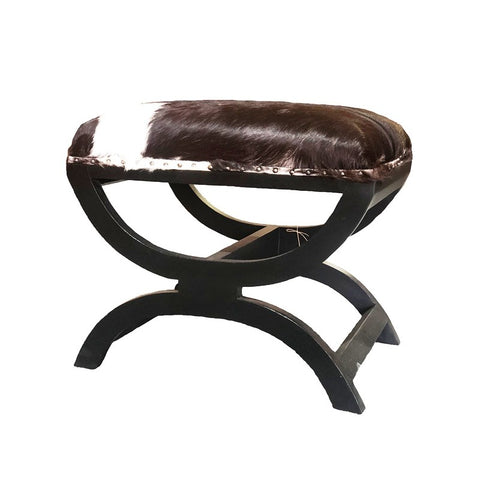 Black & White Goat Skin Stool