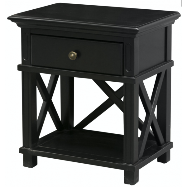 Sorrento Bedside Table Black/White