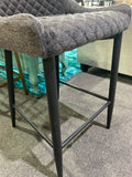 London Bar Stool Grey Fabric