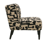 Ascot Chair Checker Beige and Natural Fabric