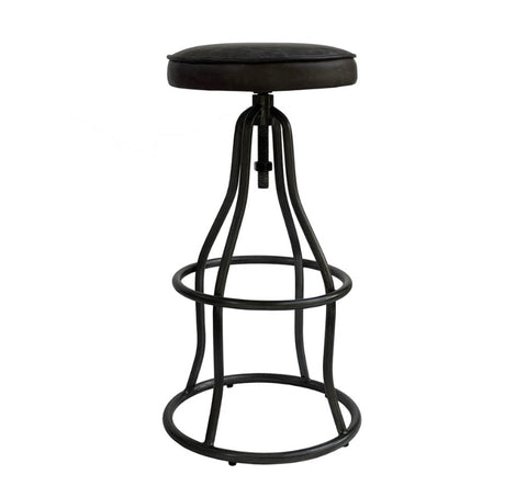 Braxton Industrial Bar Stool Leather