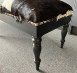 Peter Goat Skin Stool Black & White