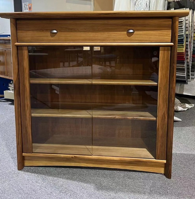 NZ Native RIMU Bookcase-Display with Drawer 1100*1030 Verso