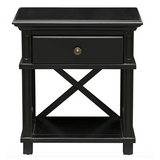 Sorrento Bedside Table Black/White