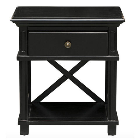 Sorrento Bedside Table Black/White