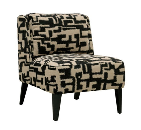 Ascot Chair Checker Beige and Natural Fabric