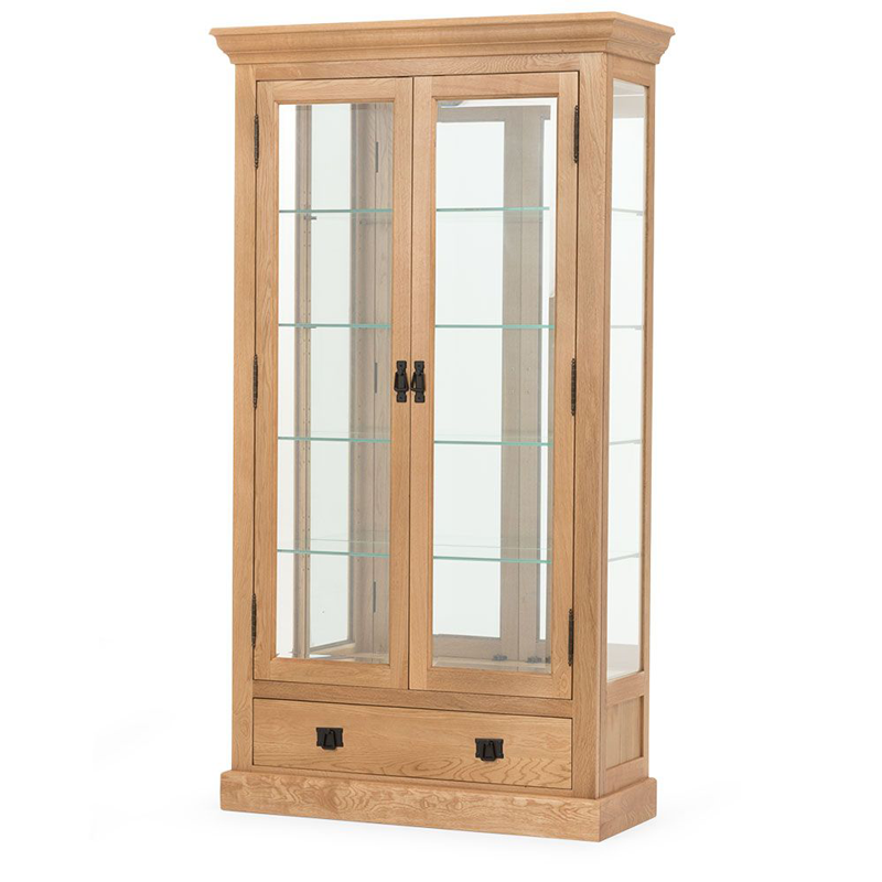 Oakland Oak Display Unit 2 Door With 1 Drawer