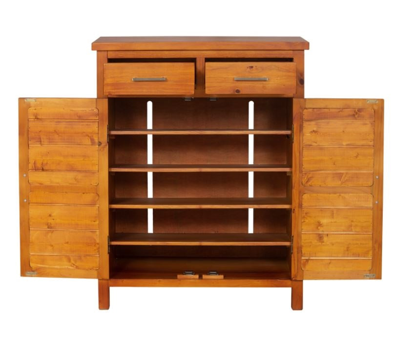 Shoe Cabinet Pine Honey/Black