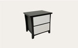 Patrick White & Black Bedside Table