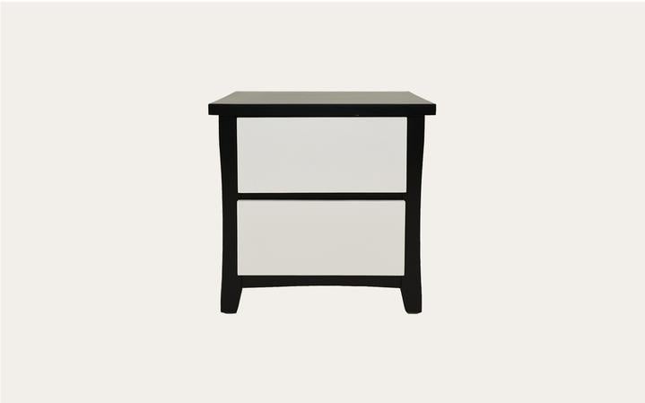 Patrick White & Black Bedside Table