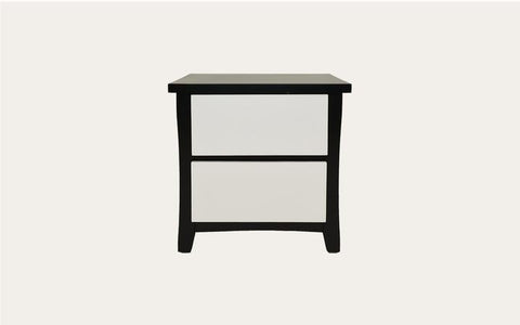 Patrick White & Black Bedside Table