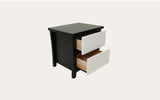 Patrick White & Black Bedside Table